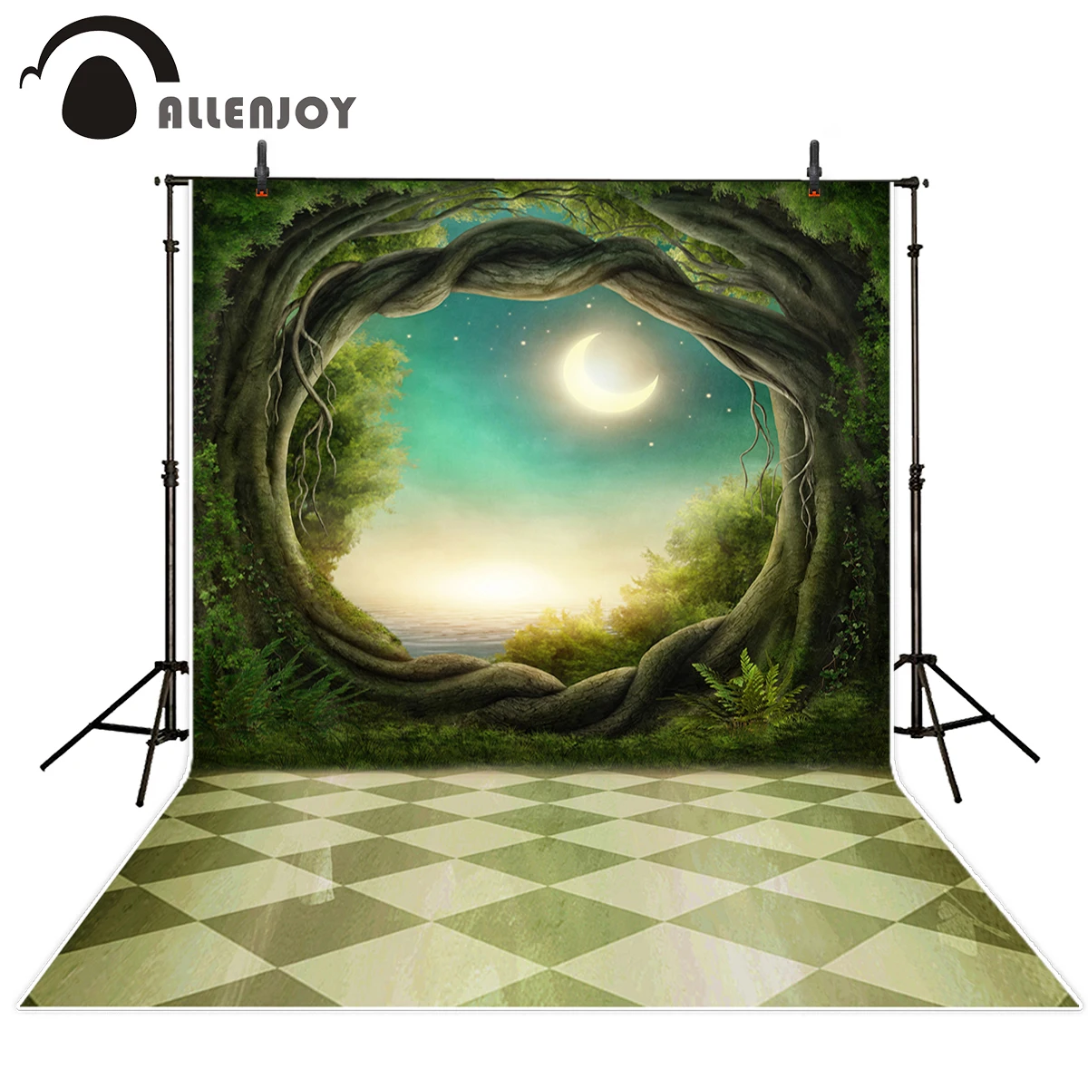 Allenjoy photography backdrop Star Moon Trees Round Door