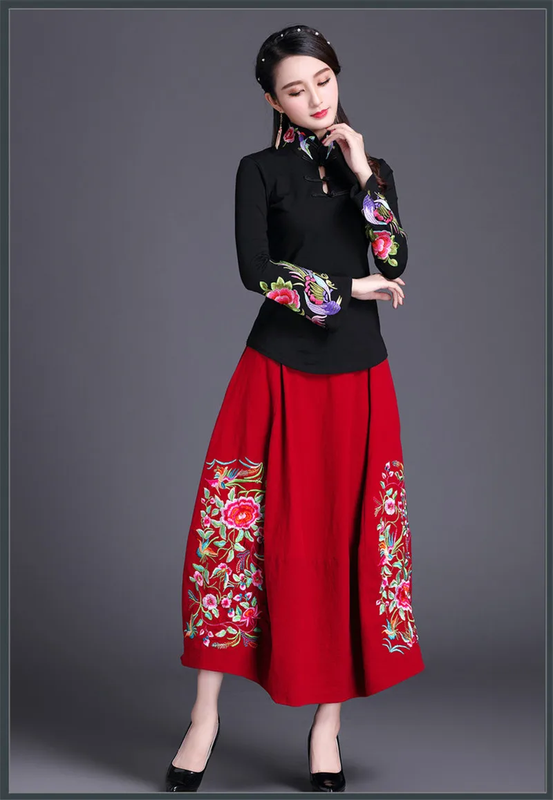 Cheongsam Топ традиционная китайская одежда для женщин с длинным рукавом размера плюс 5XL рубашка хлопковая винтажная одежда Топ Футболка Блузка рубашка