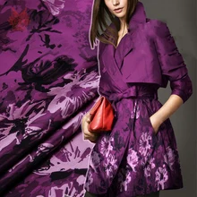 Американский стиль роскошный фиолетовый цветочный позиционирование жаккардовая парча ткань для пальто платье ткани tejido тела ткань SP2689
