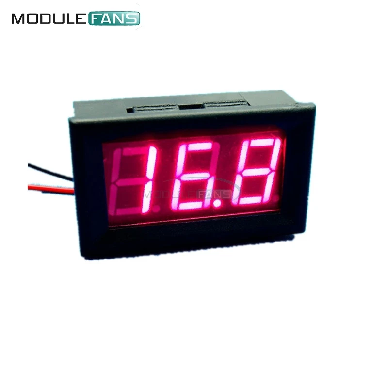 Красный 2 провода 0 56 &quotDC 5V ~ 120V Вольтметр 3 цифровой светодиодный измеритель