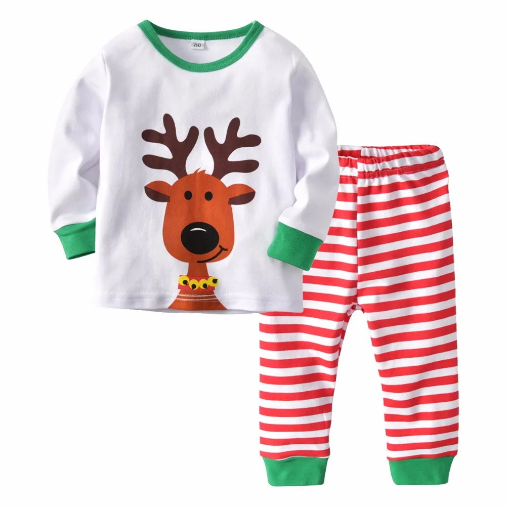 

Children's Home Clothing Cotton Cartoon Print Long Sleeved Girls Boys Home Pajamas Set Autumn Winter Height 80-120cm
