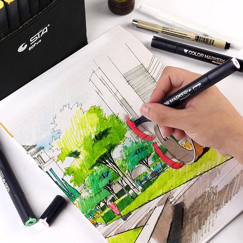 скетч в цвете. фэшн иллюстрация маркерами. рисование маркерами для скетчинга.