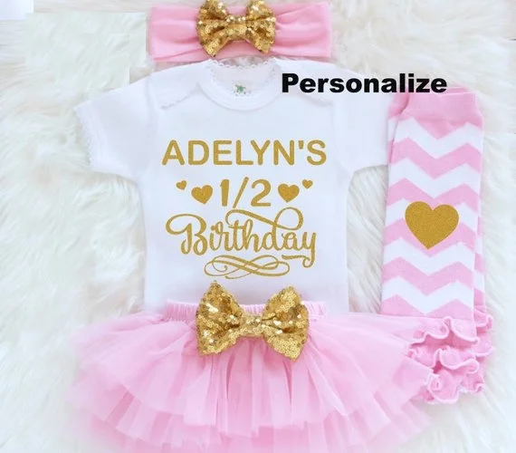 half birthday baby girl outfit