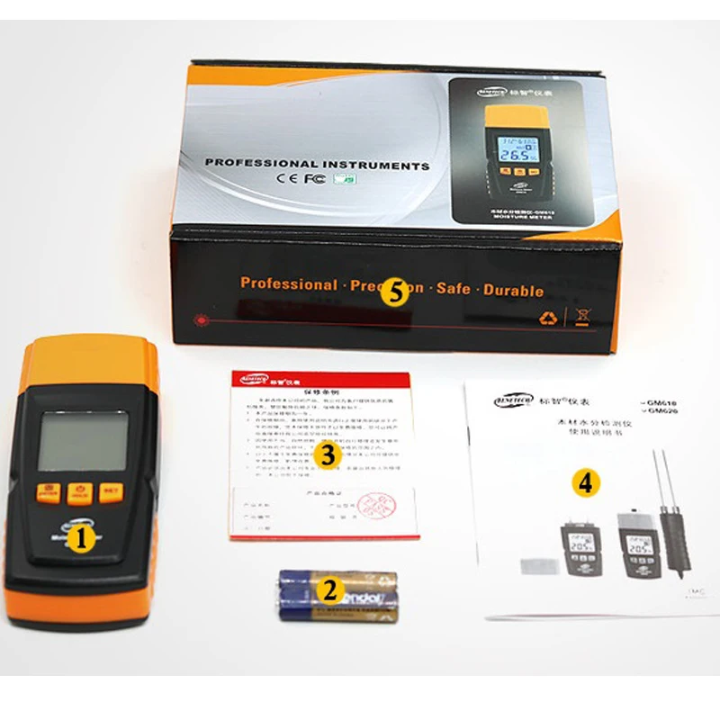 GM610GM605 измеритель влажности, игольчатый измеритель влажности дерева, тестер влажности древесины, тестер содержания воды (art.: 7abf9ec16) - 7abf9ec16