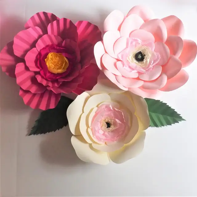 online shop 2018 unique giant cardstock paper flowers 3pcs 35 50cm paper flower mobiles