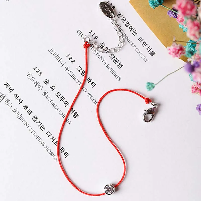 

1pcs Hot Lucky Natal Red String Hand Rope Simple Zircon Plated Fashion Jewelry New Arrival Bracelets for Love