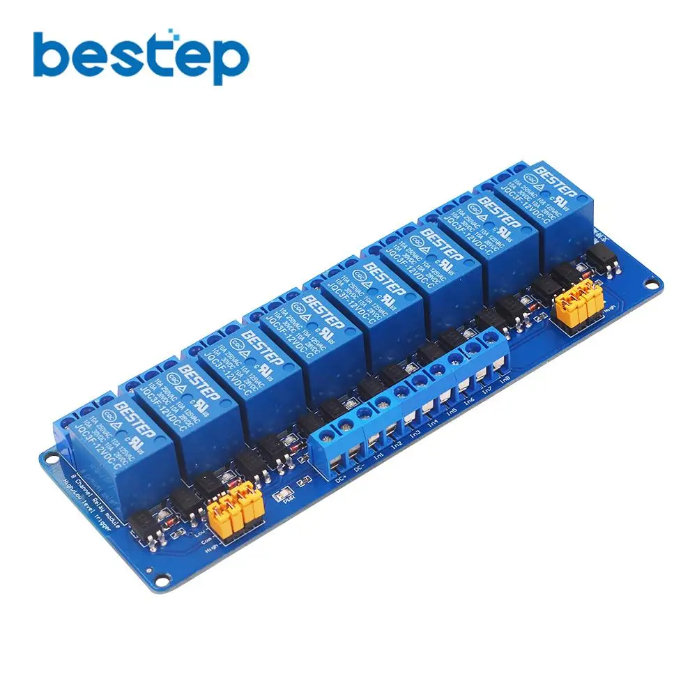 12V 8 Channel Relay Module High and low Level Trigger Dual Optocoupler