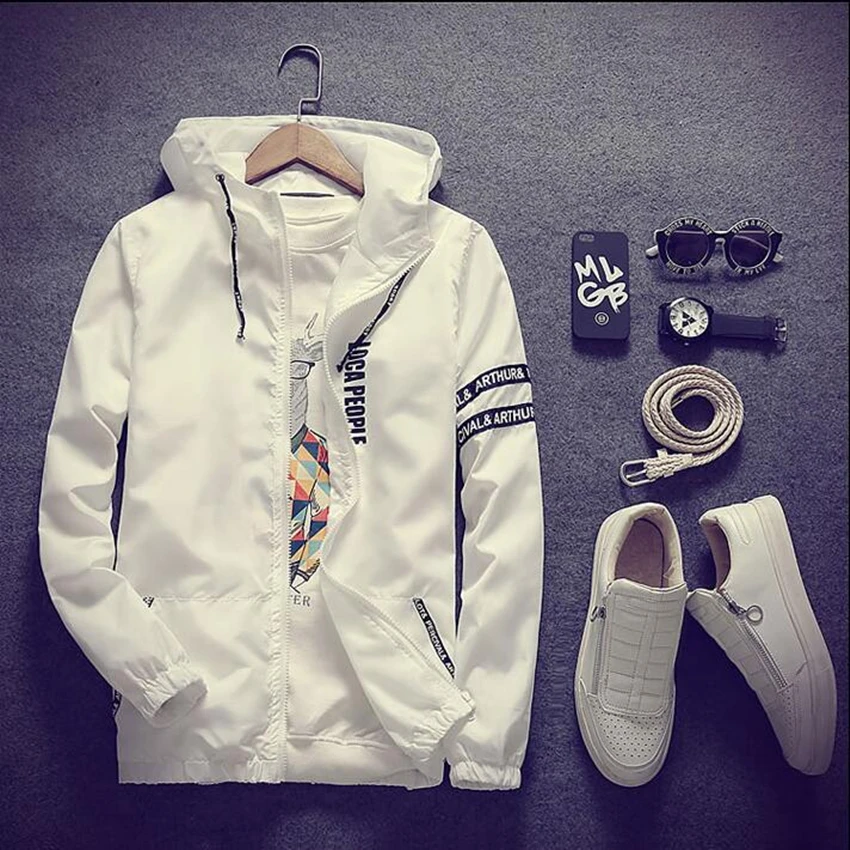 

Autumn Men's New Casual Zipper Solid Color Stitching Large Size Mens Jacket Fashion High Street Jogger Long Sleeve Men Jacket