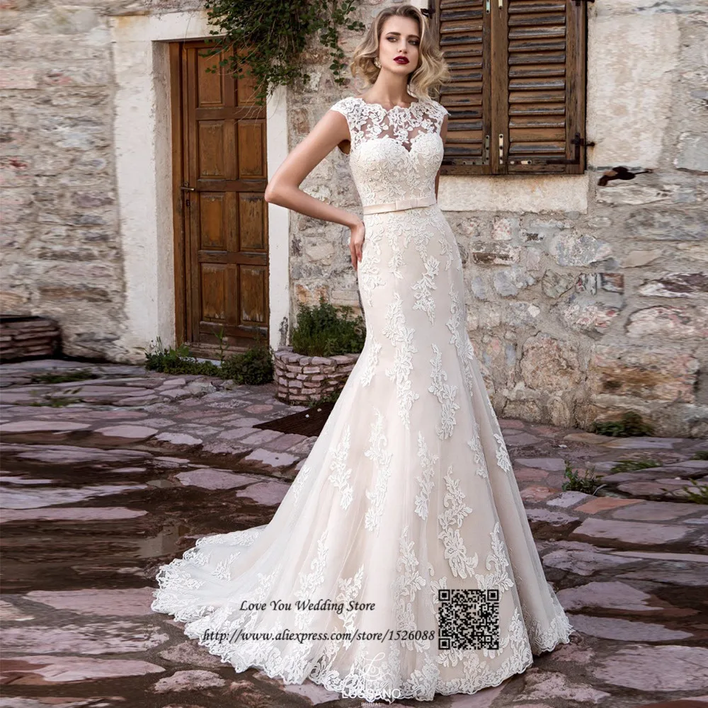 Plus Size Country Western Wedding Dresses Mermaid Lace Bride Dress 2017