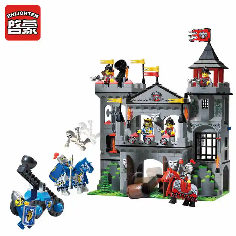 

1021 568pcs Knights Castle Constructor Model Kit Blocks Compatible LEGO Bricks Toys for Boys Girls Children Modeling
