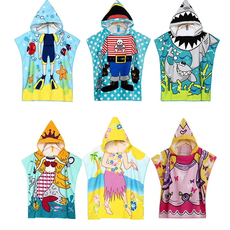 kids hooded poncho towel