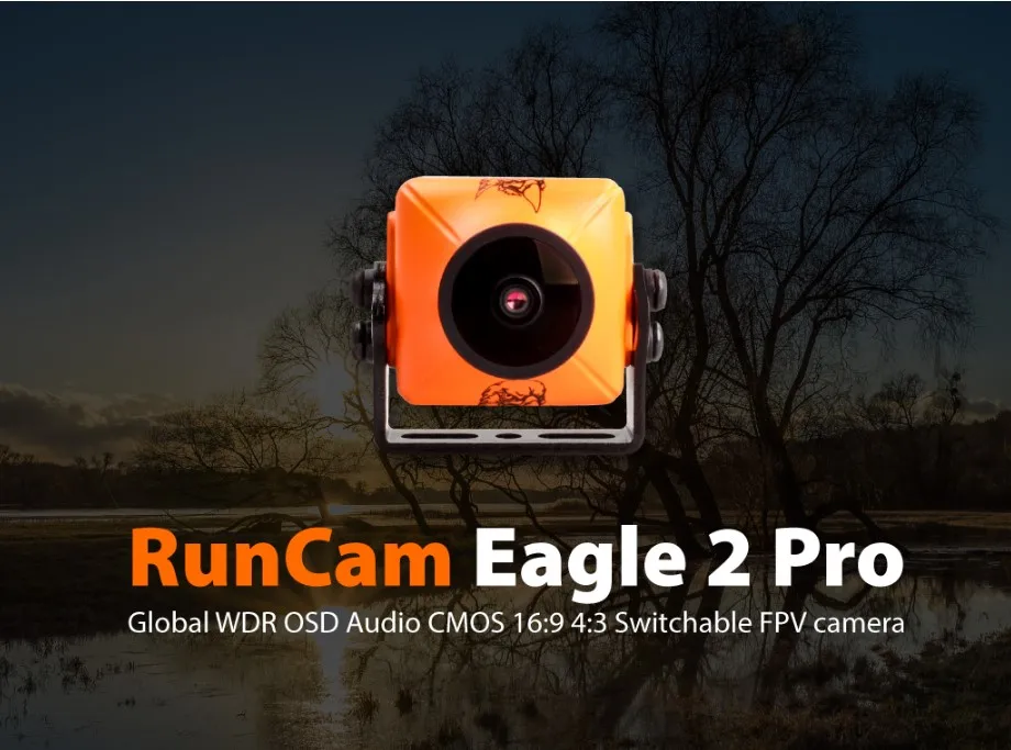 

RunCam Eagle 2 PRO 800TVL CMOS 2.1mm/2.5mm 16:9/ 4:3NTSC/PAL Switchable Super WDR FPV Camera Low Latency