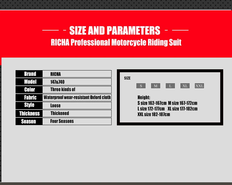 RICHA профессиональная мотоциклетная куртка для мотокросса для гонок по бездорожью зимний теплый костюм для верховой езды водонепроницаемый защитный костюм для езды 147