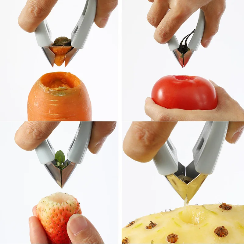 

1Pcs Multi-function Useful Strawberry Pineapple Cutter Slicer Gadget Tweezer Fruit Salad Tools Stem Remover Kitchen Accessories