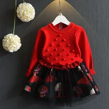 Модное осеннее детское трикотажное платье с длинными рукавами в стиле пэчворк для маленьких девочек; вечерние платья-пачки принцессы; Vestidos; S4030