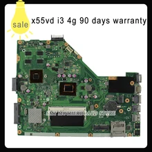 For ASUS X55VDR motherboard 4G RAM i3 cpu rev3.1 100% tested integrated original new motherboard
