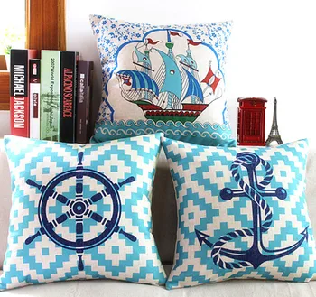 

Free Shipping! Sailing NavigationV Home Decor cushion Linen cotton pillow sofa cushions decorative Throw Pillow