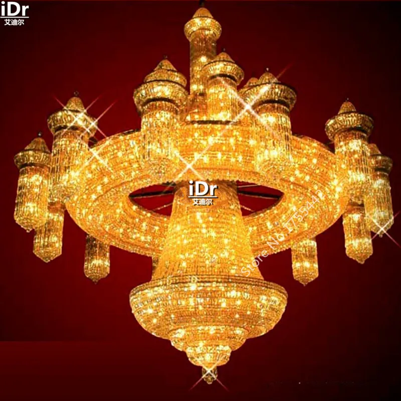 

gold Chandeliers simple luxury polished hall corridor lights bedroom lamp large crystal lamp 400cm W x 460cm H