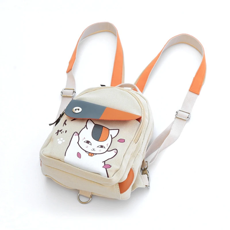 

Anime Manga Natsume Yuujinchou Backpack Cute Cat Canvas Shoulder Bag Children School bags for kid Unisex Canvas Anime Travel Bag