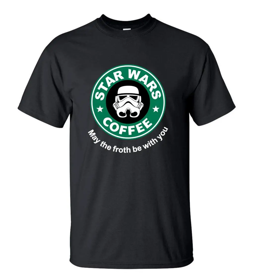 

2016 New Arrival Cool star wars T Shirt funny COFFEE Printed T-shirt Men's Short Sleeve O-Neck Streetwear HipHop Summer Tops Tee