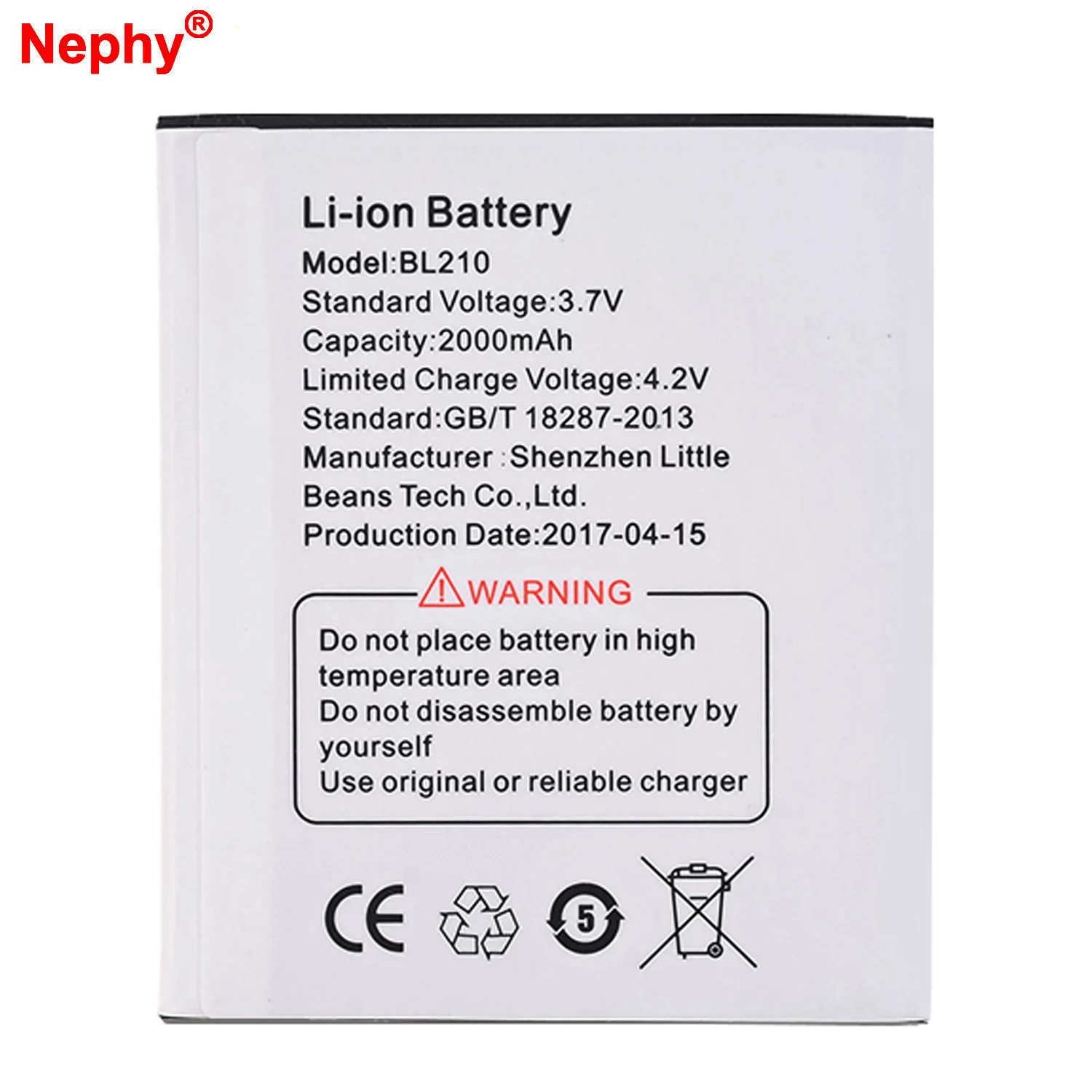 

2019 Original Nephy BL210 Battery For Lenovo A536 A606 A658t A828t A656 S650 S658T S820 S820E BL 210 BL-210 Cell Phone Batteries