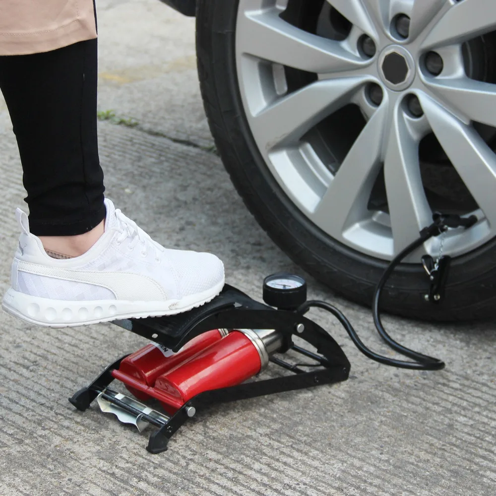 Auto Car Foot Air Pump Inflator Portable High Pressure Steel No Slip