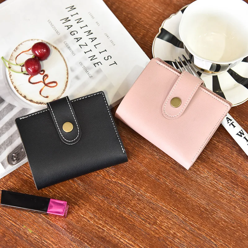 

Mrs win Solid Small Purse Carteras Zipper PU Leather Women Wallet Mujer Femininas short mini wallet bifold purse Clutch QB62