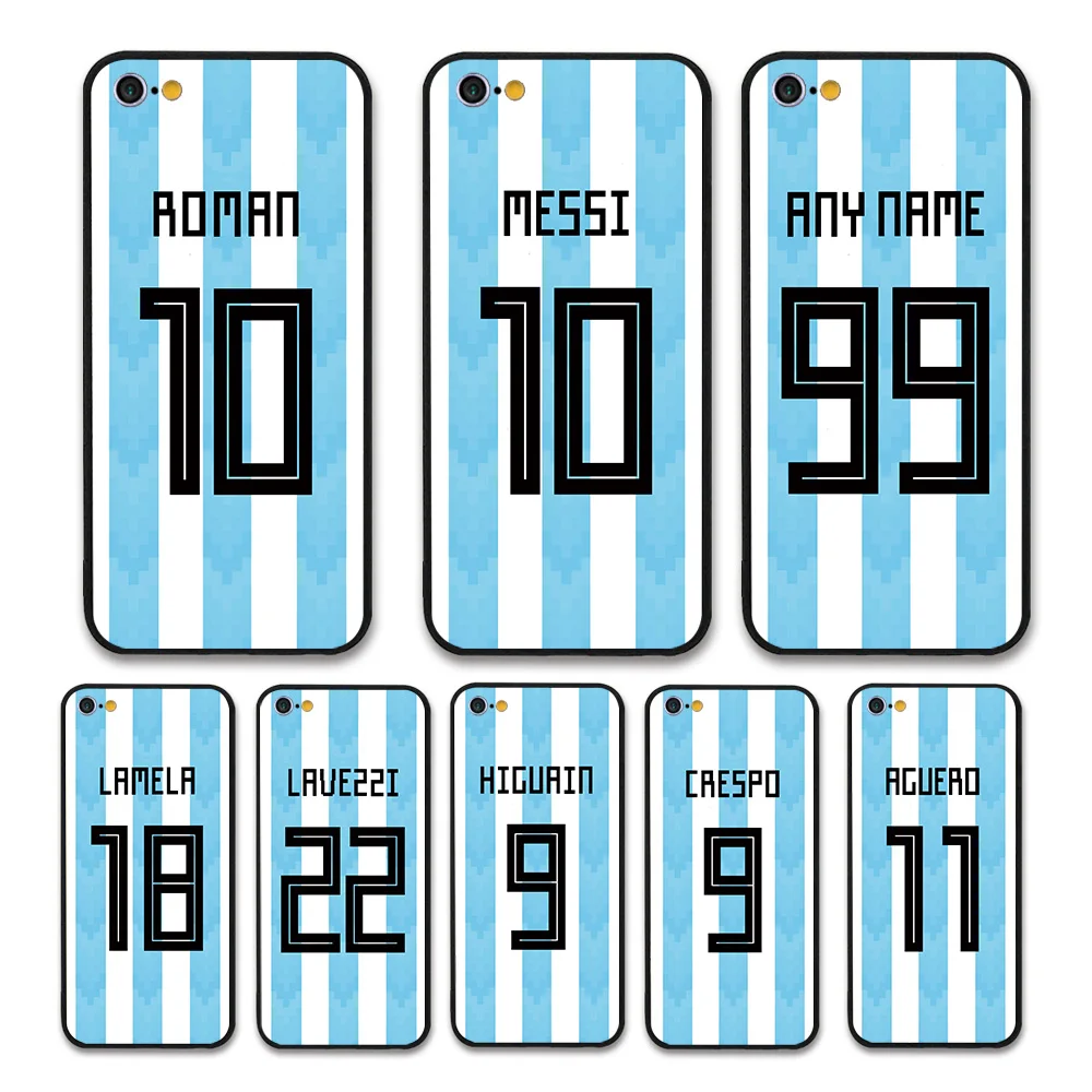 

European Football Argentina National Team Jersey style Messi Roman Custom Names and Numbers case for iPhone 6 plus Phones cases