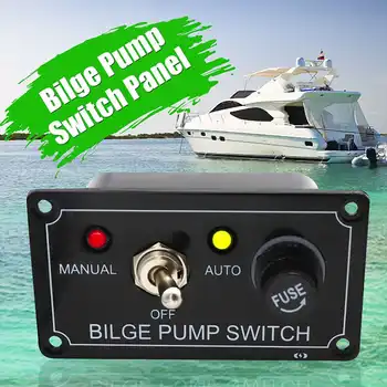 

3 Way LED Indicator Bilge Pump Switch Panel with Fuse DC12V Housing Toggle Switch Panel Manual-Off-Auto for RV Marine Boat