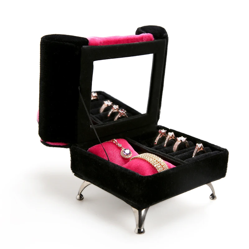 Новый творческий ''sofa''shape Jewelry Дисплей Стенд МДФ завернутый с мягкая вешалка для палец кольцо держатель кольцо ювелирные изделия