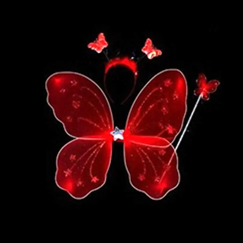 

3 Pcs/ Set Kids Children Costume Cosplay Angel Wings Magic Wand Prop Girls Butterfly Fairy Wings Costume Dropshipping FA