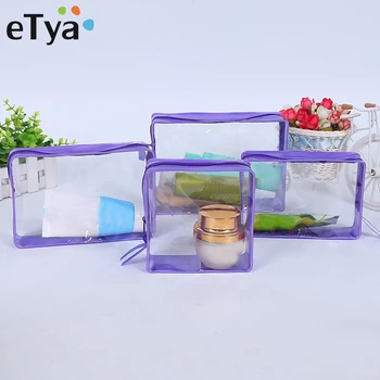 

eTya Korean Transparent Zipper Cosmetic Bag Fashion Travel Makeup Case Storage Package for Women Beauty Toiletry Bath Wash Bag
