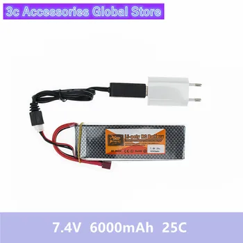 

ZOP Lipo 7.4V 6000MAH 25C 2s T XT60 RC Drone Batteria With USB Charger Plug For Remote Control Models Helicopter Quadcopte