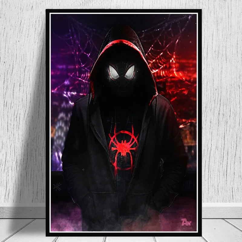 

Marvel Spider Man Into The Spider Verse Action Animation Art Poster Canvas Painting Wall Picture Home Decor Posters and Prints