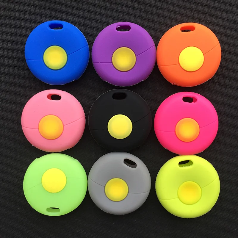 

silicone rubber car key cover case set shell protection For Benz Smart Fortwo 450 Car Forfour Case Soft One 1 Button key