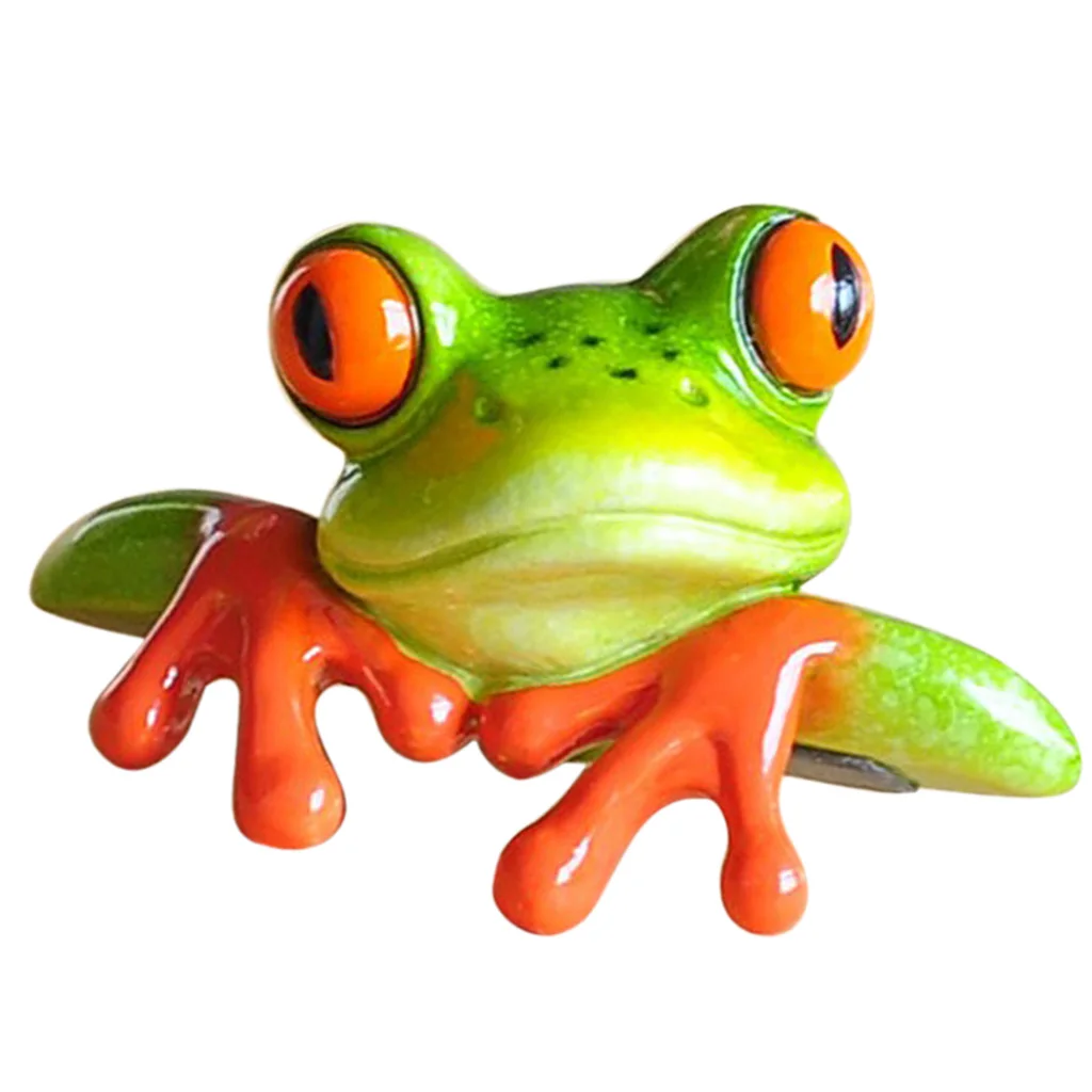 Artificial Resin 3D Craft Frog Decoration Home Decor Office Desk Computer Decoration Gift Favor DIY Handcraft Orgnement 