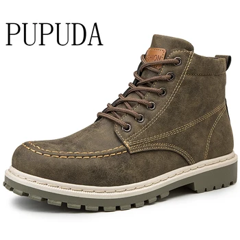 

PUPUDA Tooling shoes high-up Classic outdoor sneakers men autumn Motorcycle boots non-slip Thick bottom Martin shoes