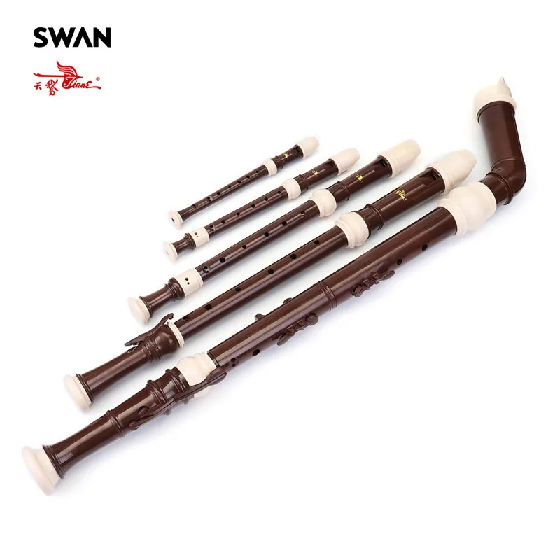 Swan Baroque Flutes Set 5pcs English Style Baroque Flute Professional