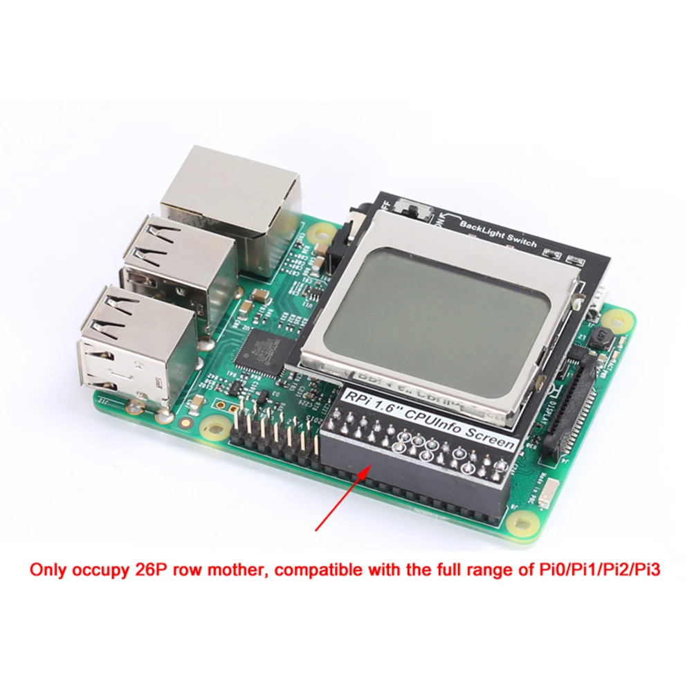 Raspberry Pi 3 Model B of 1.6 inch CPU Info LCD screen-3