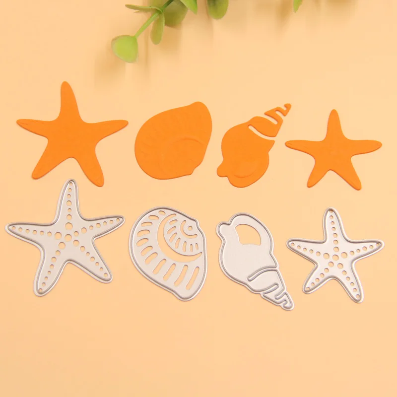 

KLJUYP Conch Starfish Metal Cutting Dies Stencils for DIY Scrapbooking/photo album Decorative Embossing DIY Paper Card
