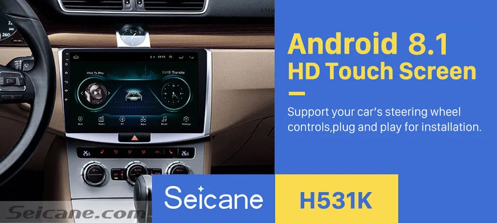 Sale Seicane Android 8.1 10.1 inch Car Radio Stereo GPS car Multimedia Player For 2012 2013 2014 VW Volkswagen Magotan B7 Bora Golf 6 0