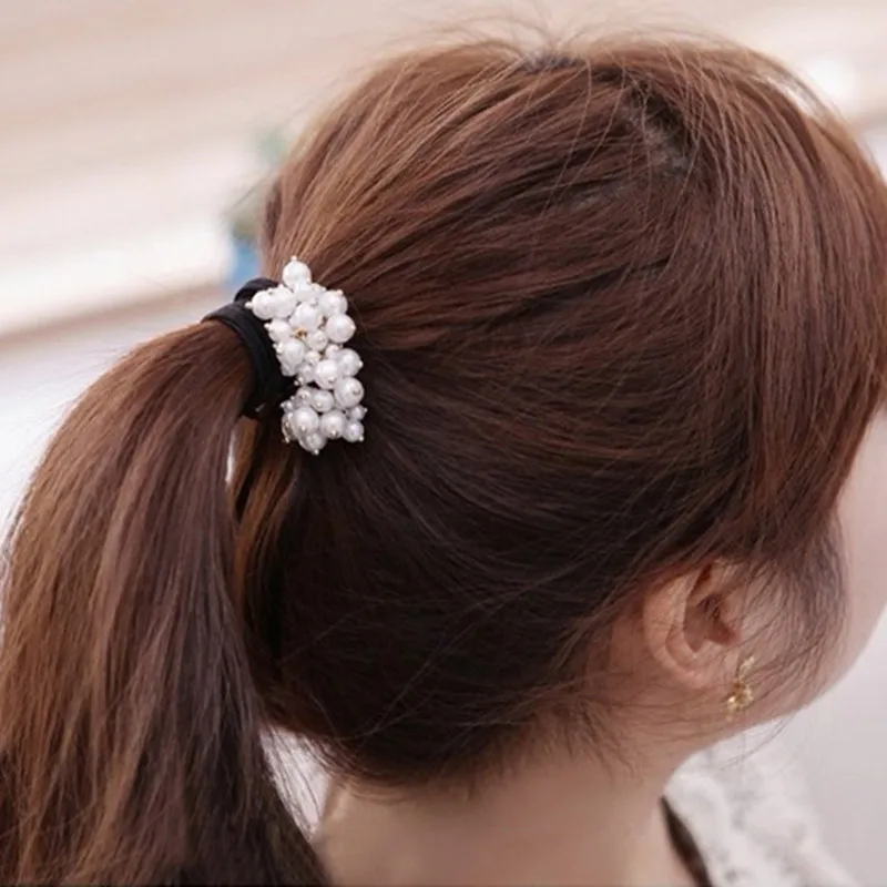 AKWZMLY новые модные корейские резинки для волос ручной работы, бусы из искусственного жемчуга, веревка для волос для женщин, головные уборы, аксессуары для волос