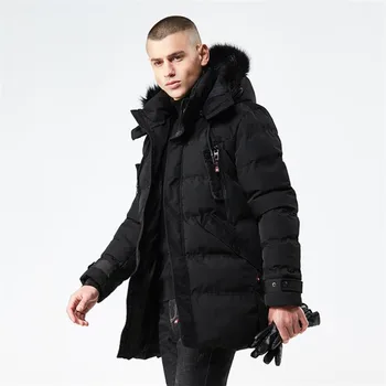 

New thick cotton hooded jackets and coats Parkas Man Casual fashion Slim Fit big size winter jackets men