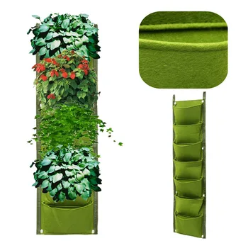 

7/9 Pockets Hanging Vertical Wall Pot Garden Flower Plants Planter Planting Bags Pot Home Indoors Outdoors Gardening Seeding Pot