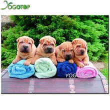 5D, сделай сам, алмазная живопись на заказ фотографирования животных, с рисунком Шарпея животное, бриллиант, вышивка, собака, вышивка крестиком, квадратная мозаика, рукоделие арт YY1319