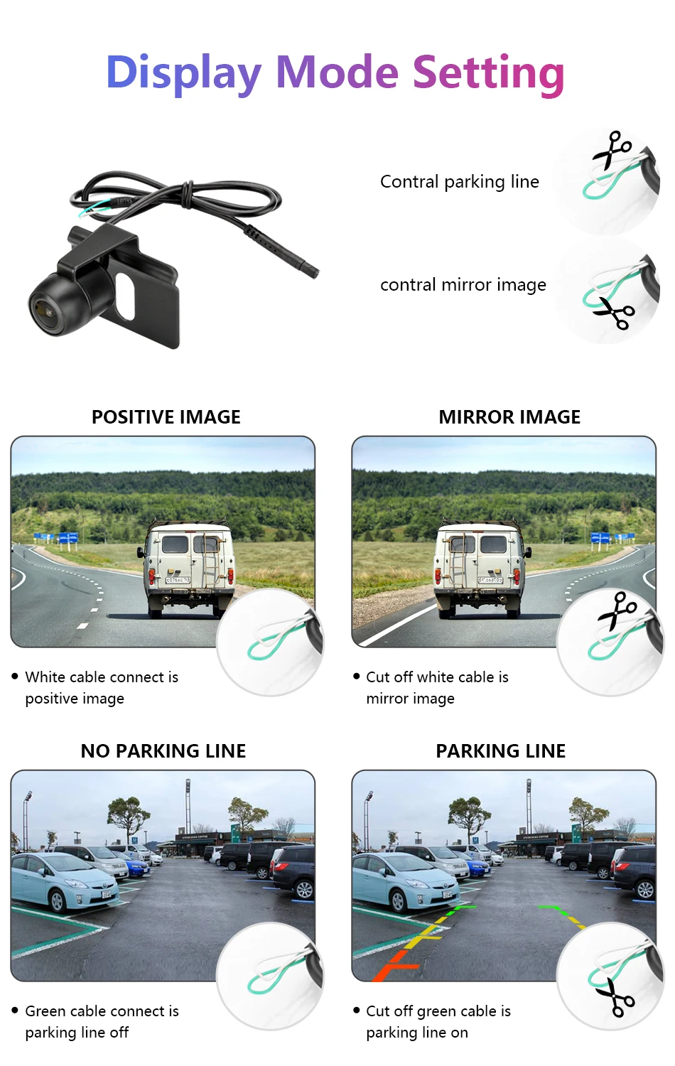 Vtopek Car Monitor 4.3" Rear View Camera Reverse Backup Camera Parking Camera Car Screen Sucker License Plate Butterfly