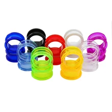 9 pares/lote claro acrílico duplo flare parafuso túnel de carne cores misturadas oco sela orelha plug unissex calibres conjuntos piercing jóias