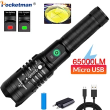 Самый мощный светодиодный фонарик XHP50.2, ультра яркий фонарик с зумом, светодиодный фонарь с зарядкой от USB, фонарик с 18650 батареей