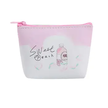 

Lovely Portable Peach Faux Leather Mini Wallet Card Holder Coin Purse Bag Clutch