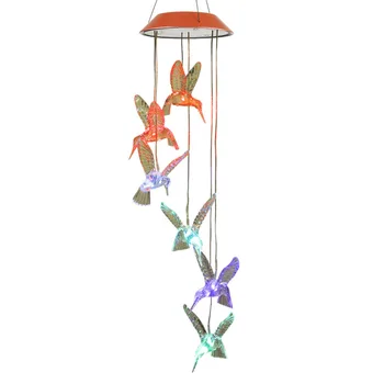 

Solar Powered Color-Changing LED Wind Chime Outdoor Hanging Wind Bell Decorative Lamp for Patio Garden Home Decor